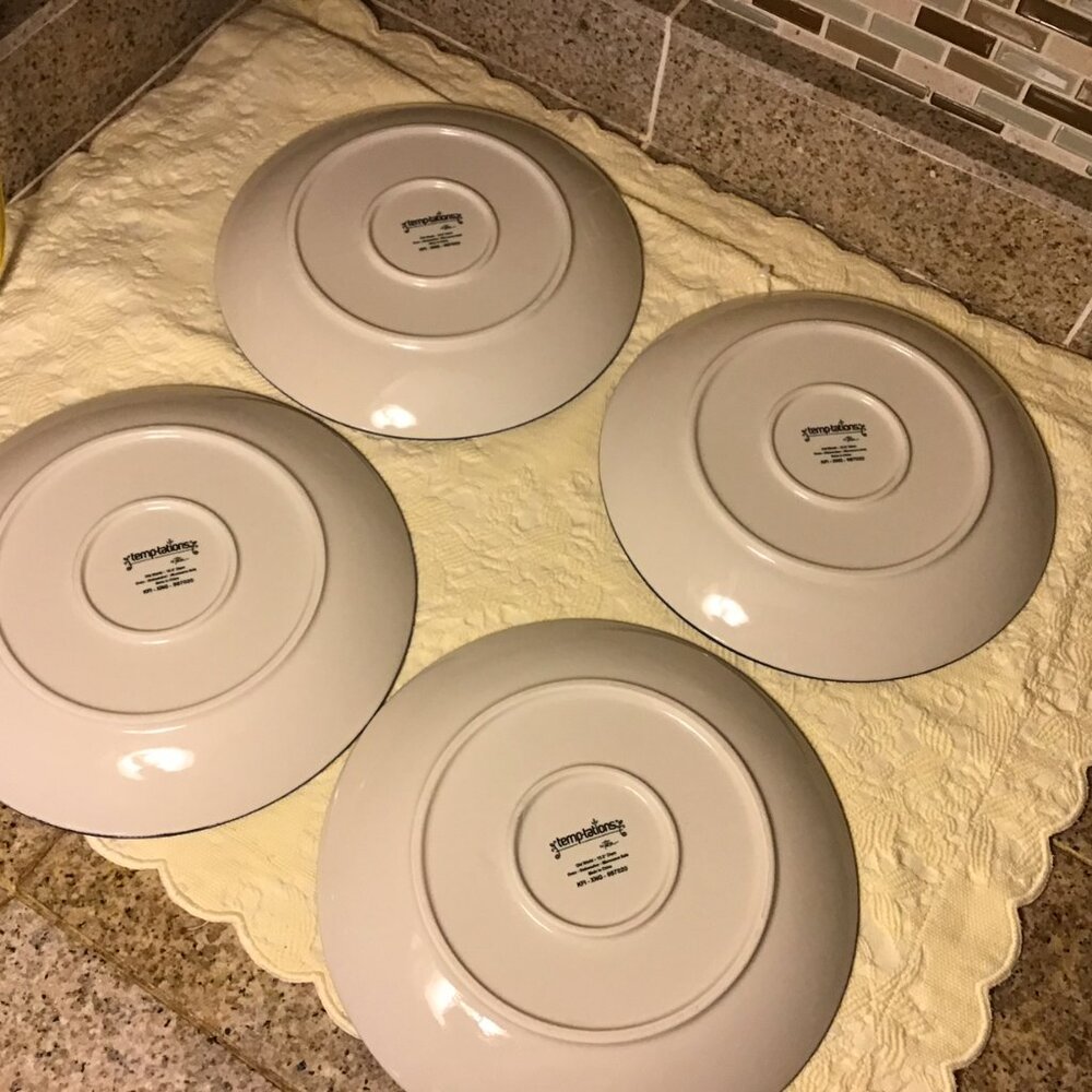 NEW Temptations 10.5" old world blue dinner plates (4) - Picture 5 of 8
